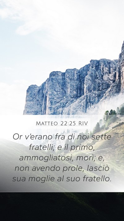 Matteo 22:25 RIV Bible Verse Image