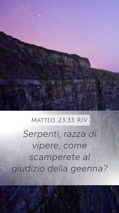 Matteo 23:33 RIV Bible Verse Image