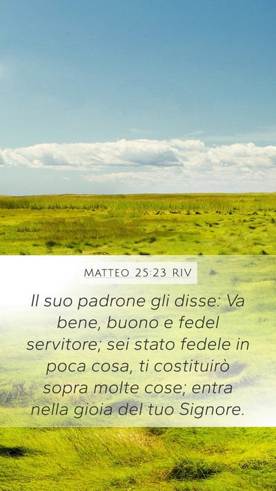 Matteo 25:23 RIV Bible Verse Image