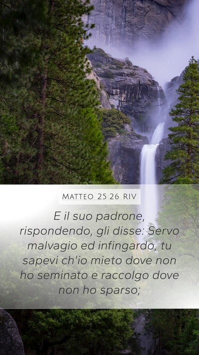 Matteo 25:26 RIV Bible Verse Image