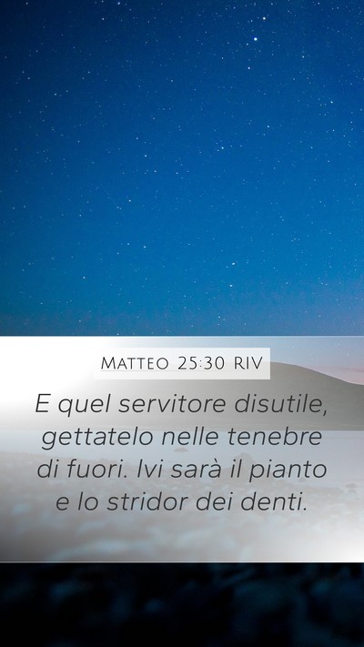 Matteo 25:30 RIV Bible Verse Image