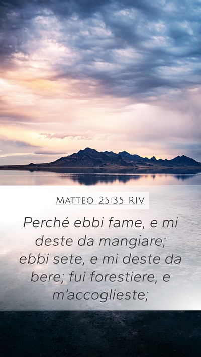 Matteo 25:35 RIV Bible Verse Image
