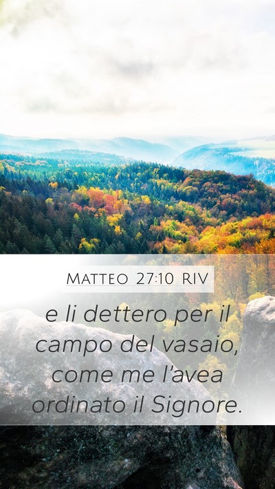 Matteo 27:10 RIV Mobile Phone Wallpaper - e li dettero per il campo del vasaio, come me - Mobile Bible Verse Wallpaper
