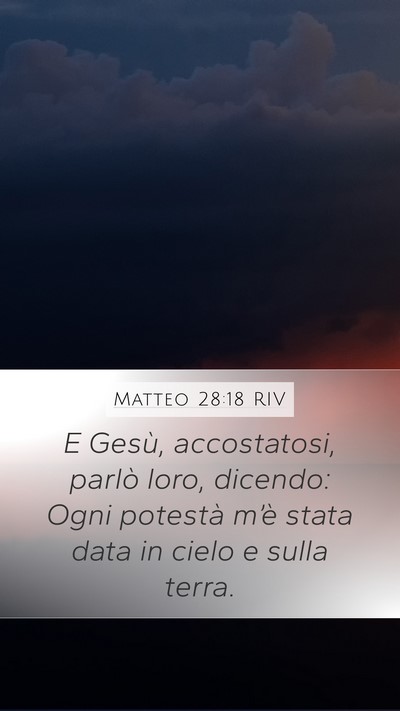 Matteo 28:18 RIV Bible Verse Image