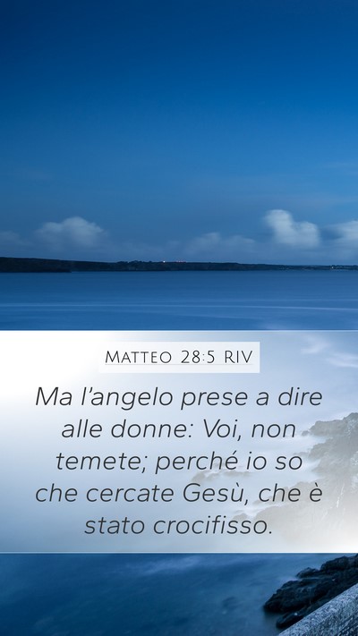 Matteo 28:5 RIV Bible Verse Image