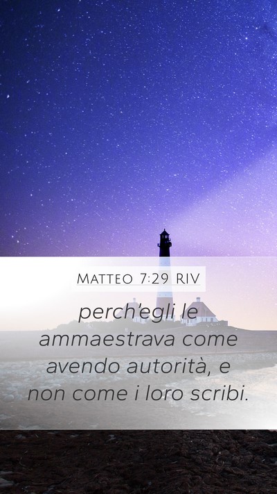 Matteo 7:29 RIV Bible Verse Image