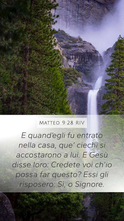 Matteo 9:28 RIV Bible Verse Image