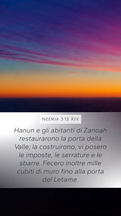 Neemia 3:13 RIV Bible Verse Image