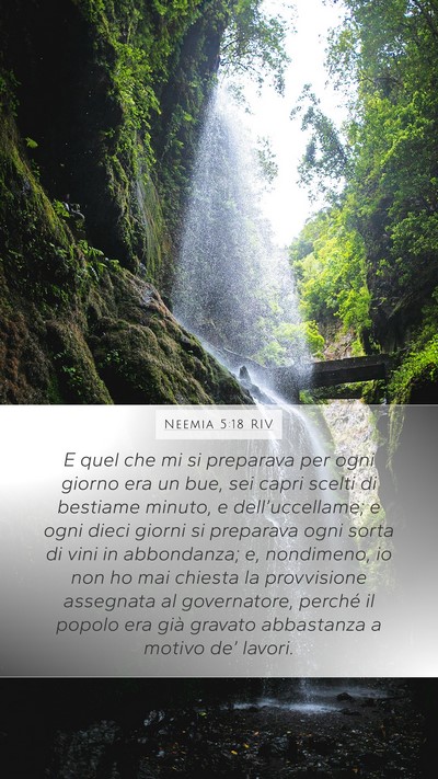 Neemia 5:18 RIV Mobile Phone Wallpaper - E quel che mi si preparava per ogni giorno era un - Mobile Bible Verse Wallpaper