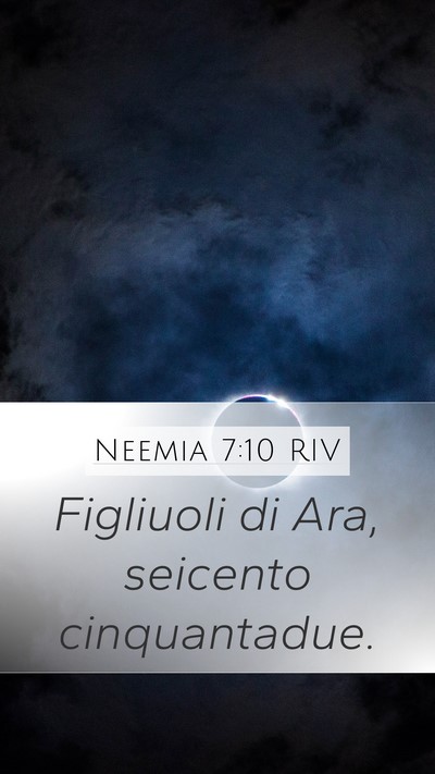 Neemia 7:10 RIV Mobile Phone Wallpaper - Figliuoli di Ara, seicento - Mobile Bible Verse Wallpaper