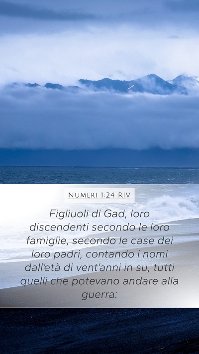 Numeri 1:24 RIV Mobile Phone Wallpaper - Figliuoli di Gad, loro discendenti secondo le - Mobile Bible Verse Wallpaper
