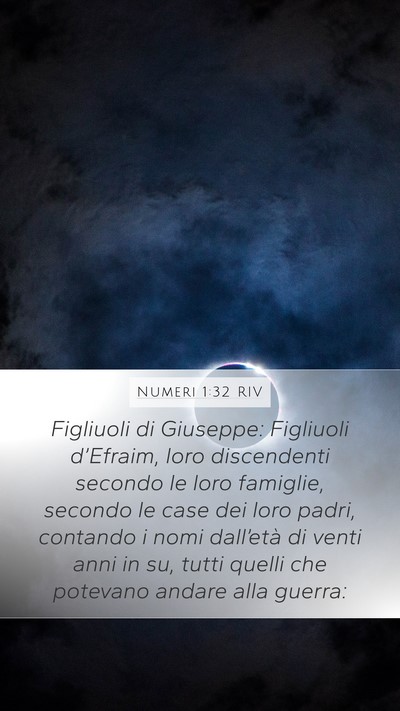 Numeri 1:32 RIV Mobile Phone Wallpaper - Figliuoli di Giuseppe: Figliuoli d’Efraim, loro - Mobile Bible Verse Wallpaper