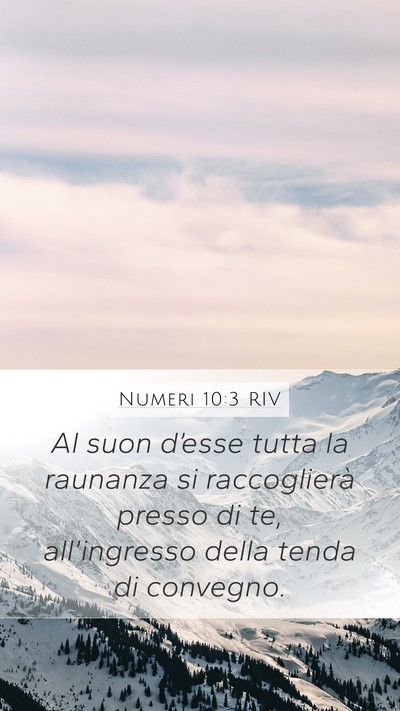 Numeri 10:3 RIV Mobile Phone Wallpaper - Al suon d’esse tutta la raunanza si - Mobile Bible Verse Wallpaper