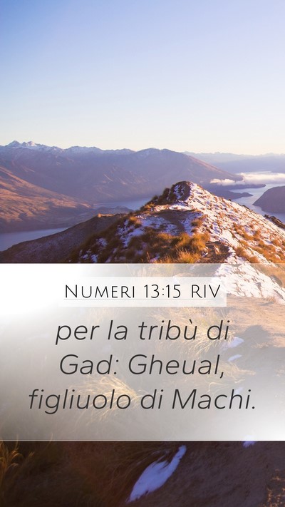 Numeri 13:15 RIV Mobile Phone Wallpaper - per la tribù di Gad: Gheual, figliuolo di - Mobile Bible Verse Wallpaper