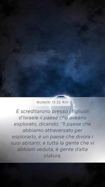 Numeri 13:32 RIV Mobile Phone Wallpaper - E screditarono presso i figliuoli d’Israele il - Mobile Bible Verse Wallpaper