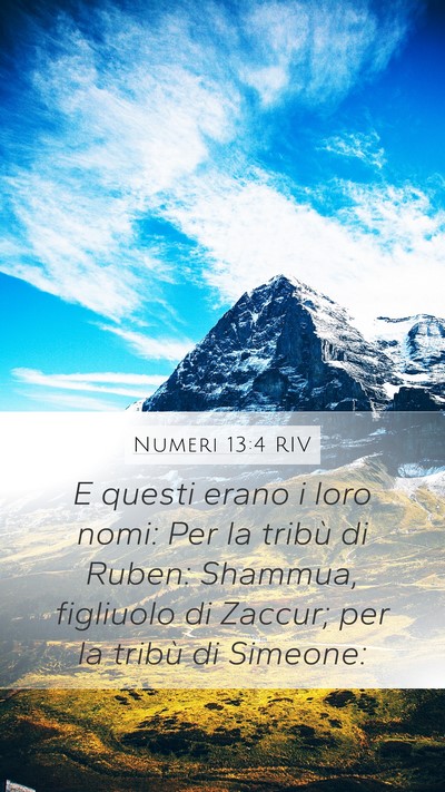 Numeri 13:4 RIV Mobile Phone Wallpaper - E questi erano i loro nomi: Per la tribù di - Mobile Bible Verse Wallpaper