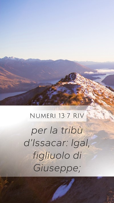 Numeri 13:7 RIV Mobile Phone Wallpaper - per la tribù d’Issacar: Igal, figliuolo di - Mobile Bible Verse Wallpaper