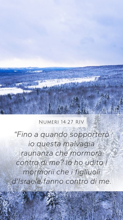 Numeri 14:27 RIV Mobile Phone Wallpaper - “Fino a quando sopporterò io questa malvagia - Mobile Bible Verse Wallpaper