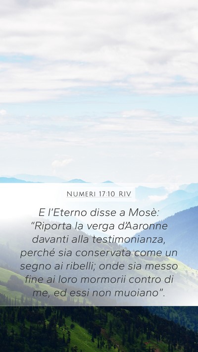 Numeri 17:10 RIV Mobile Phone Wallpaper - E l’Eterno disse a Mosè: “Riporta la verga - Mobile Bible Verse Wallpaper