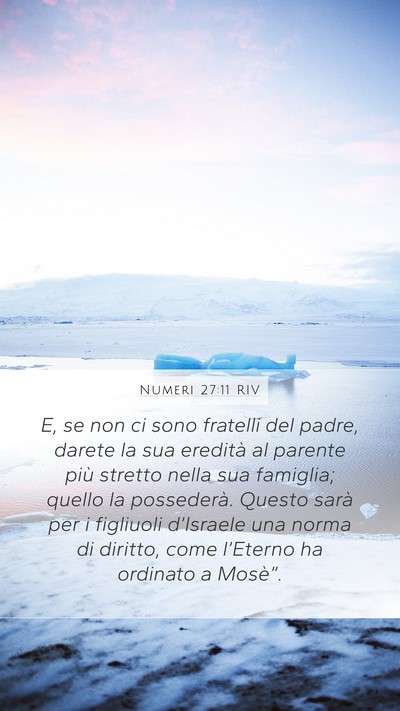 Numeri 27:11 RIV Mobile Phone Wallpaper - E, se non ci sono fratelli del padre, darete la - Mobile Bible Verse Wallpaper