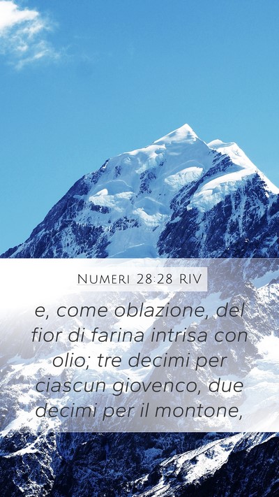Numeri 28:28 RIV Mobile Phone Wallpaper - e, come oblazione, del fior di farina intrisa con - Mobile Bible Verse Wallpaper