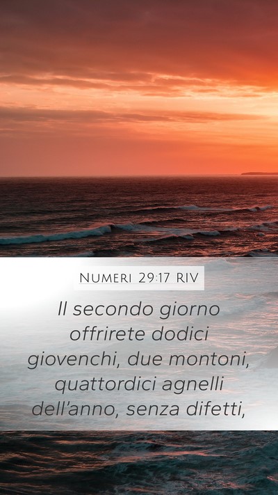 Numeri 29:17 RIV Mobile Phone Wallpaper - Il secondo giorno offrirete dodici giovenchi, due - Mobile Bible Verse Wallpaper