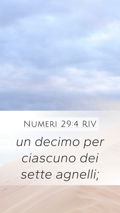 Numeri 29:4 RIV Mobile Phone Wallpaper - un decimo per ciascuno dei sette - Mobile Bible Verse Wallpaper