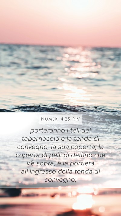 Numeri 4:25 RIV Mobile Phone Wallpaper - porteranno i teli del tabernacolo e la tenda di - Mobile Bible Verse Wallpaper