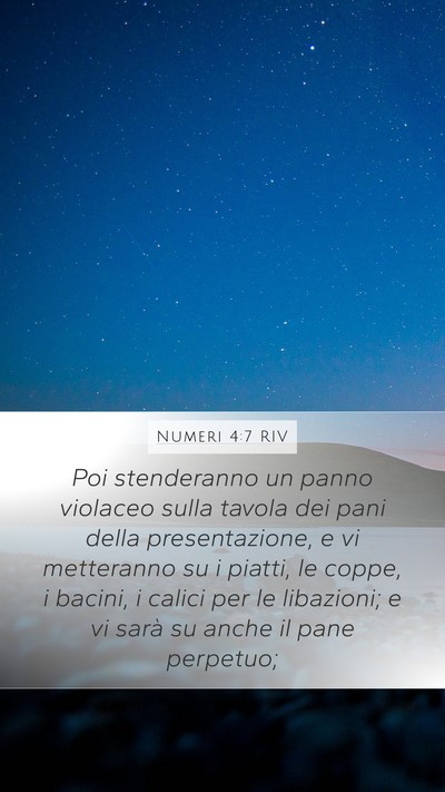 Numeri 4:7 RIV Mobile Phone Wallpaper - Poi stenderanno un panno violaceo sulla tavola - Mobile Bible Verse Wallpaper