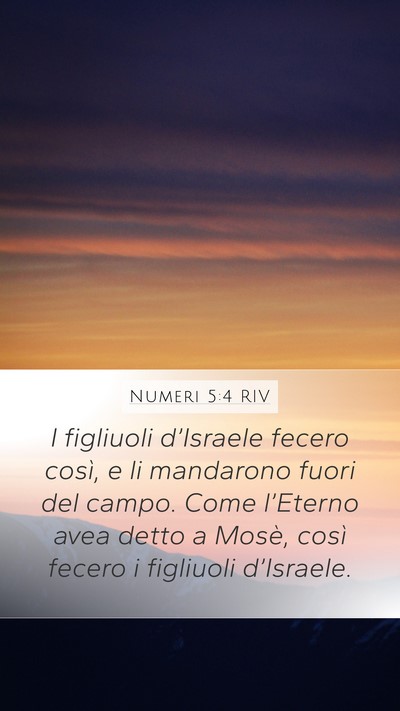 Numeri 5:4 RIV Mobile Phone Wallpaper - I figliuoli d’Israele fecero così, e li - Mobile Bible Verse Wallpaper
