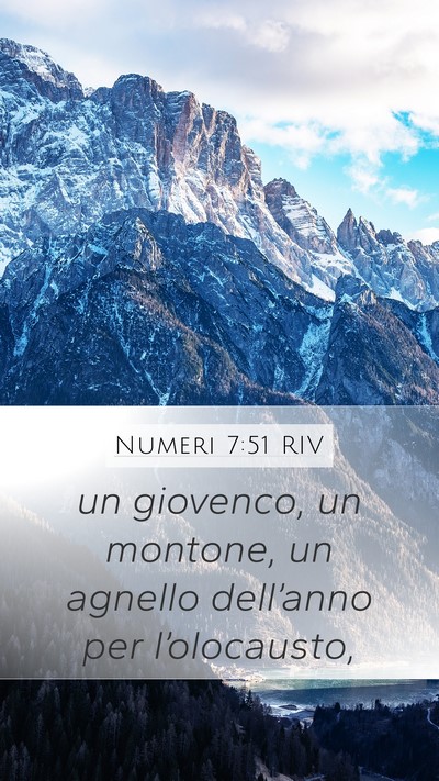 Numeri 7:51 RIV Mobile Phone Wallpaper - un giovenco, un montone, un agnello dell’anno - Mobile Bible Verse Wallpaper