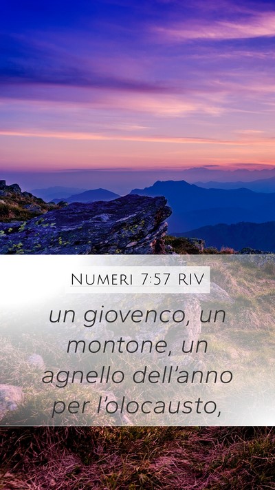 Numeri 7:57 RIV Mobile Phone Wallpaper - un giovenco, un montone, un agnello dell’anno - Mobile Bible Verse Wallpaper