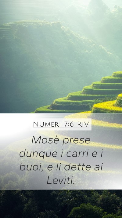 Numeri 7:6 RIV Mobile Phone Wallpaper - Mosè prese dunque i carri e i buoi, e li dette - Mobile Bible Verse Wallpaper