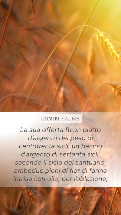 Numeri 7:73 RIV Mobile Phone Wallpaper - La sua offerta fu un piatto d’argento del peso - Mobile Bible Verse Wallpaper