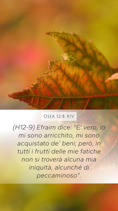 Osea 12:8 RIV Bible Verse Image