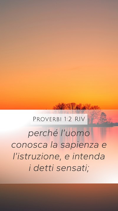 Proverbi 1:2 RIV Bible Verse Image