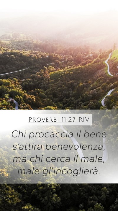 Proverbi 11:27 RIV Mobile Phone Wallpaper - Chi procaccia il bene s’attira benevolenza, ma - Mobile Bible Verse Wallpaper