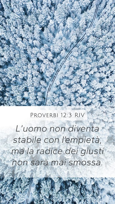 Proverbi 12:3 RIV Mobile Phone Wallpaper - L’uomo non diventa stabile con l’empietà, ma - Mobile Bible Verse Wallpaper