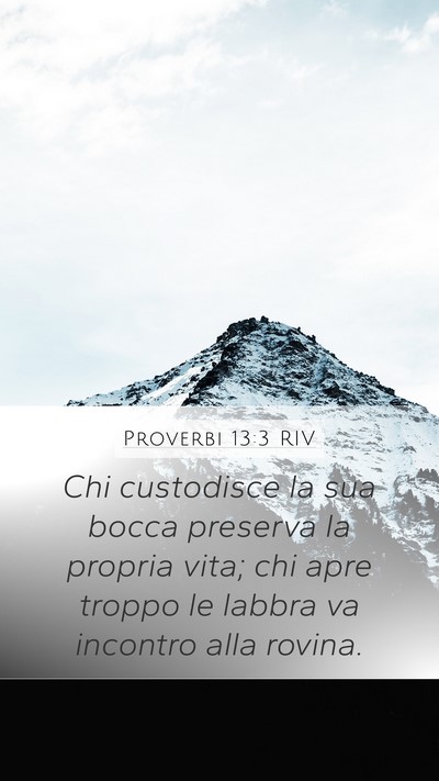 Proverbi 13:3 RIV Bible Verse Image
