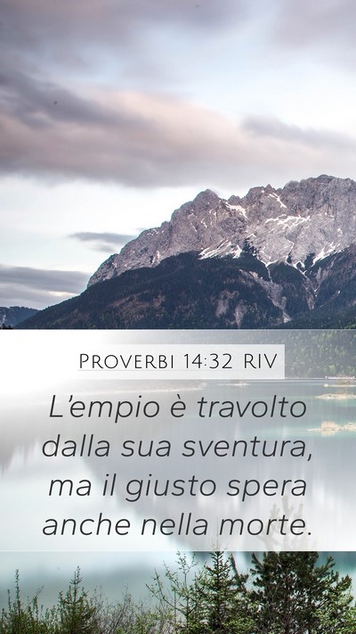 Proverbi 14:32 RIV Mobile Phone Wallpaper - L’empio è travolto dalla sua sventura, ma il - Mobile Bible Verse Wallpaper