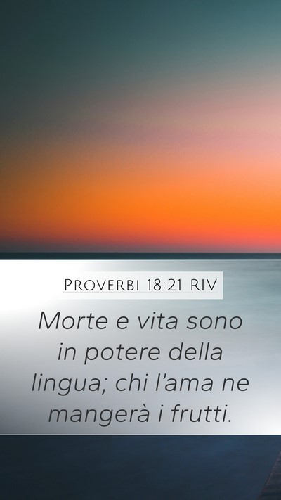 Proverbi 18:21 RIV Bible Verse Image