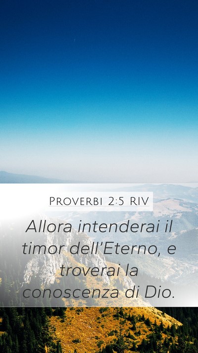 Proverbi 2:5 RIV Bible Verse Image