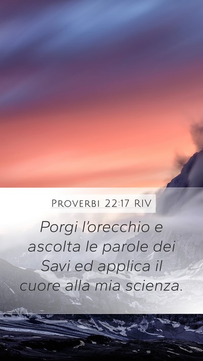Proverbi 22:17 RIV Bible Verse Image