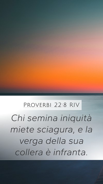Proverbi 22:8 RIV Bible Verse Image
