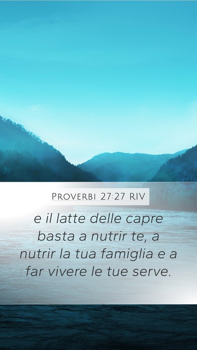 Proverbi 27:27 RIV Bible Verse Image
