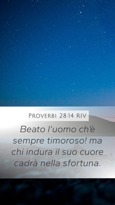 Proverbi 28:14 RIV Bible Verse Image