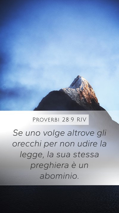 Proverbi 28:9 RIV Bible Verse Image