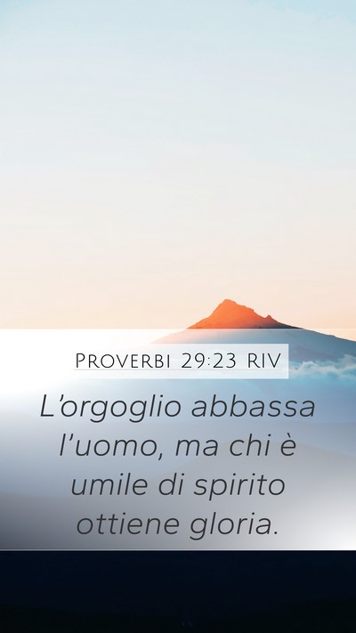 Proverbi 29:23 RIV Bible Verse Image