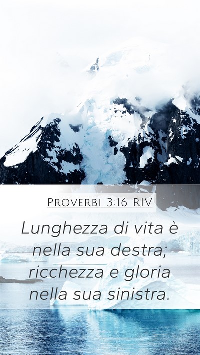 Proverbi 3:16 RIV Bible Verse Image