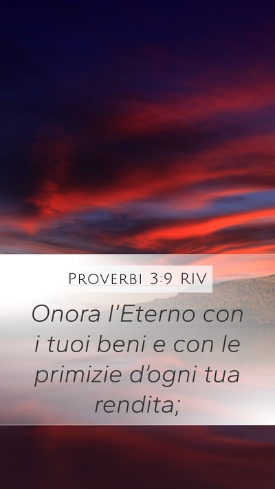 Proverbi 3:9 RIV Bible Verse Image